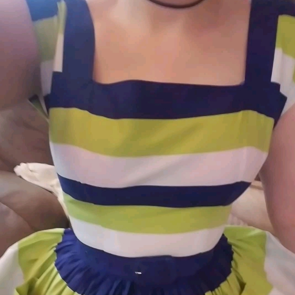 Vintage 1950s Designer Striped Dress